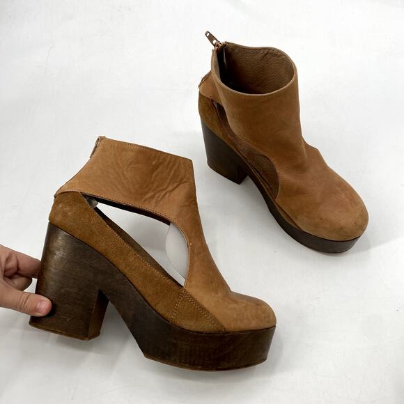 Free People Horizon Brown Wood Clogs - Picture 2 of 8